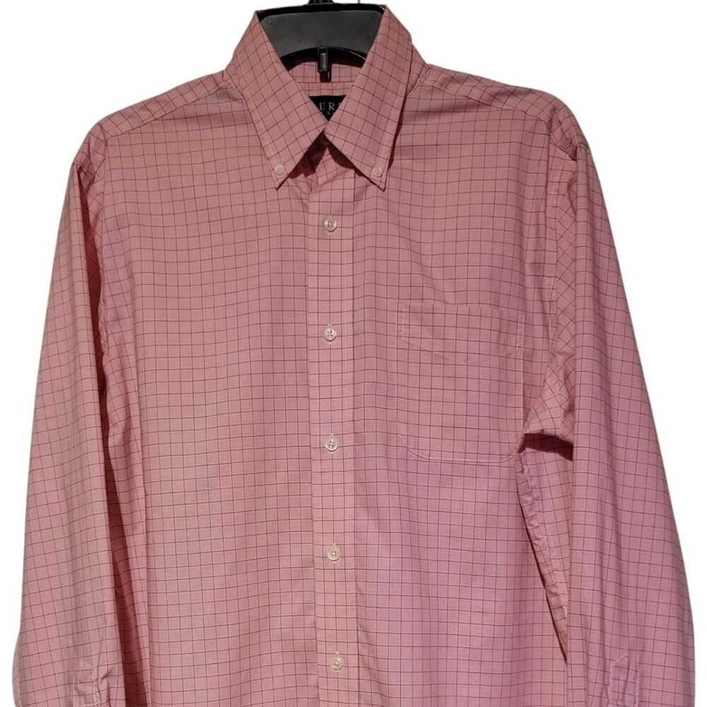 Lauren Ralph Lauren Men's Pink Long Sleeve Button Front Shirt, 15.5 32/33